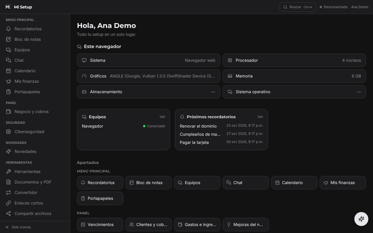 Inicio de Mi Setup en la PC