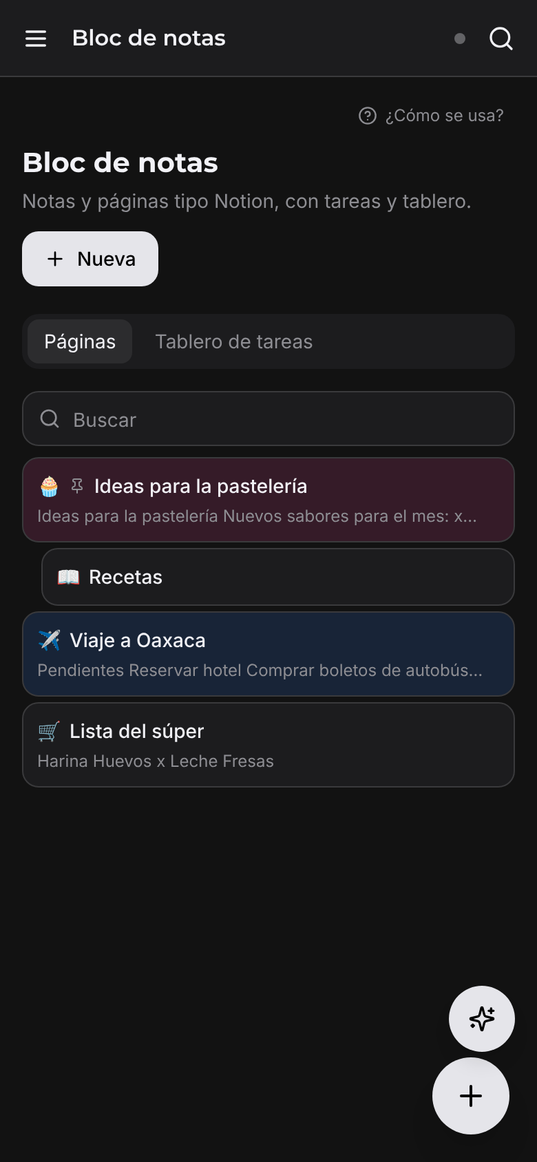Notas en el celular